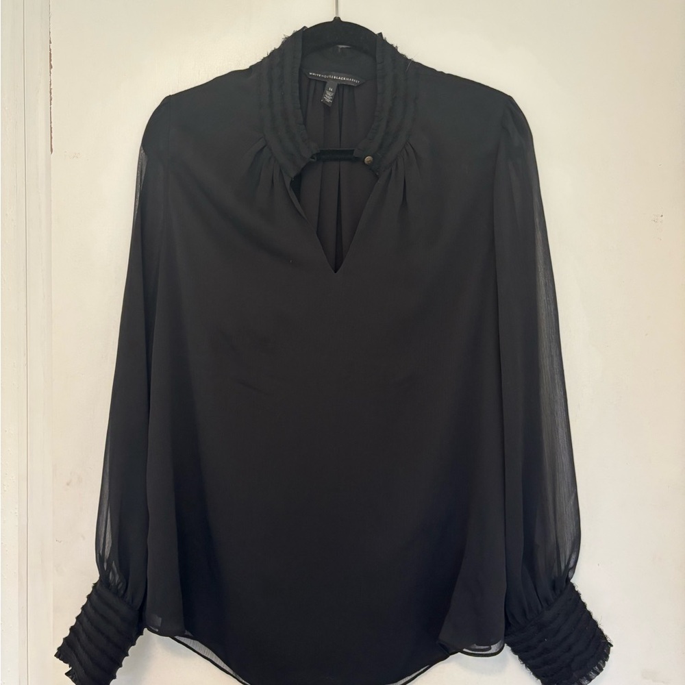 White House Black Market Elegant Black Dressy Top